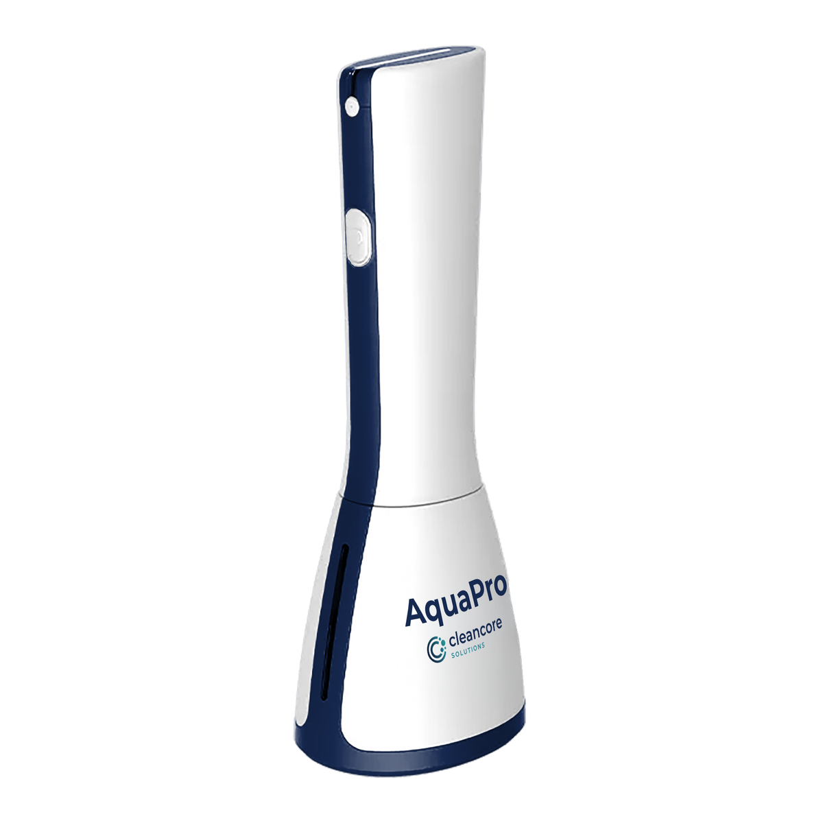 AquaPro bottle and base on a white background
