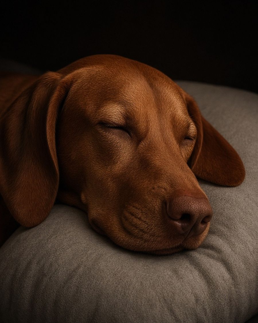 Red dog sleeping peacefully
